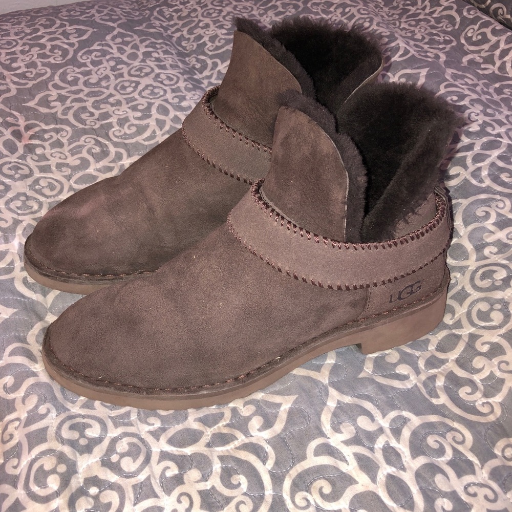 Dark brown UGG booties